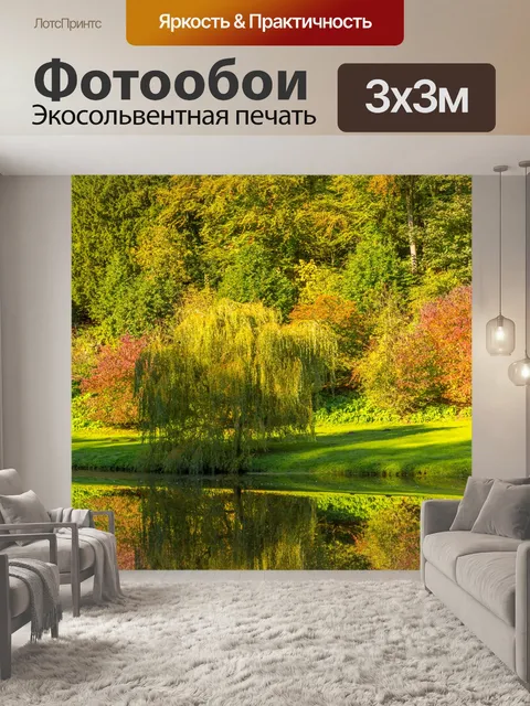 Фотообои осенние деревья отражение