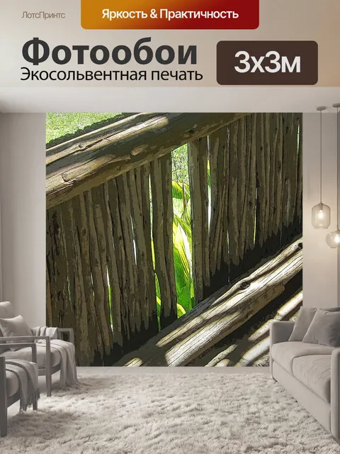 Фотообои Полюс перила и Канна листья показаны