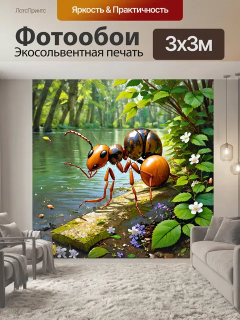 Фотообои на берегу маленького озера в лесу