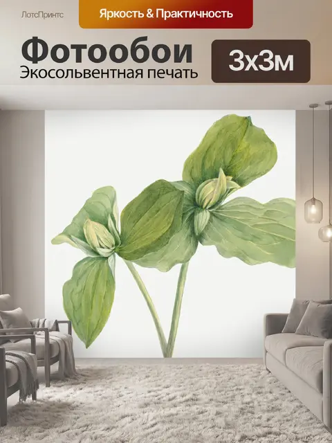 Фотообои Винтажное цветочное искусство акварель