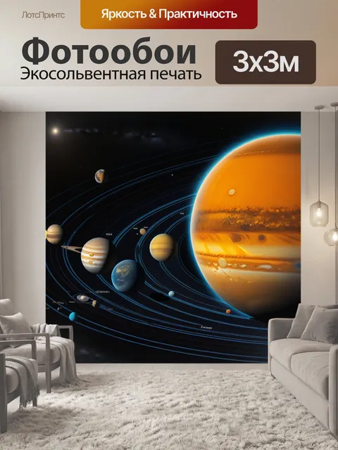 Фотообои солнечная система в масштабе