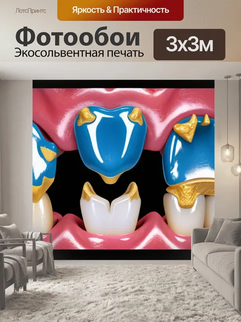 Фотообои отпечатки зубов для коронки
