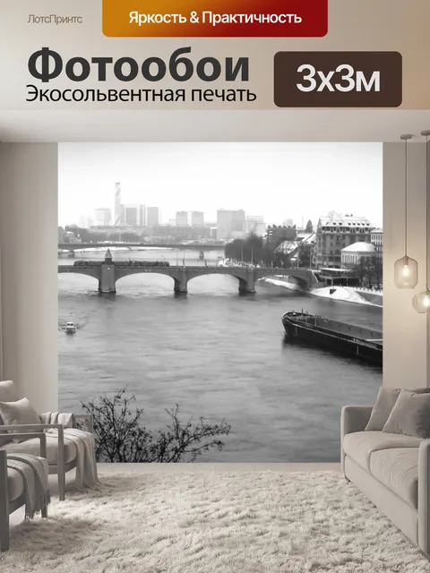 Фотообои Баржа на реке Рейн