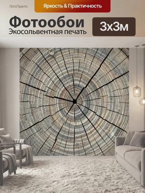 Фотообои Срез древесины с трещинами