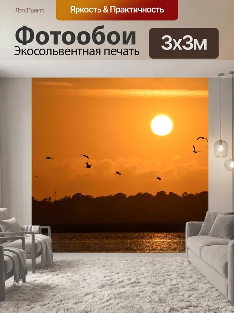 Фотообои Пеликан Полет над рекой