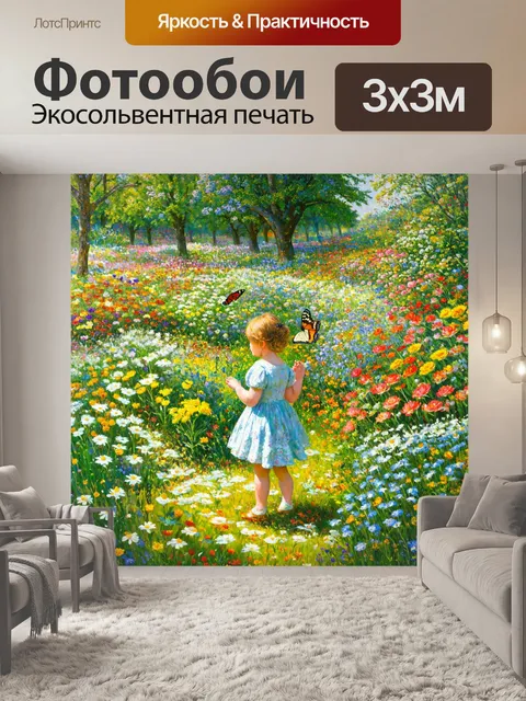 Фотообои природа в стиле джон эверетт милле с ярким весенним садом