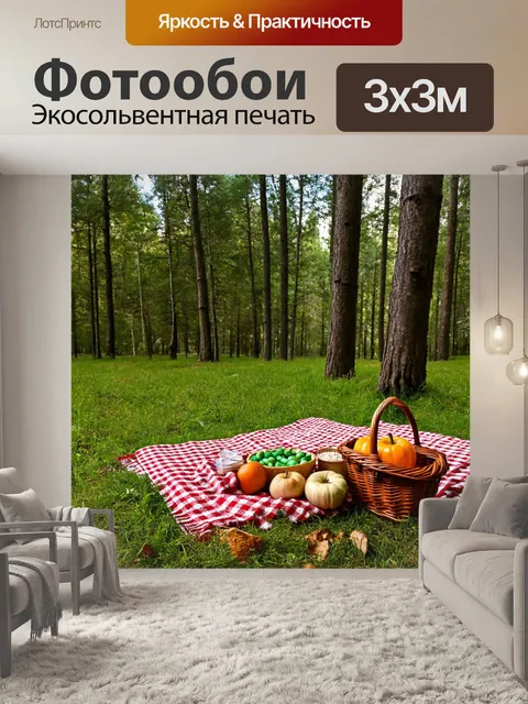 Фотообои лес с живописной поляной