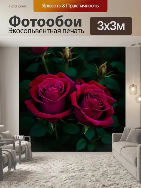 Фотообои розы в стиле тонализм, утонченные оттенки, перетекающие друг в друга, создающие глубину