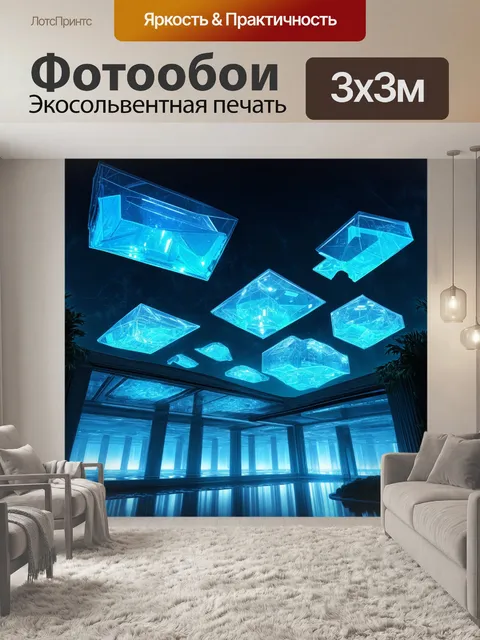 Фотообои изобразите прозрачные конструкции в стиле архитектуры будущего, где элементы словно парят в воздухе