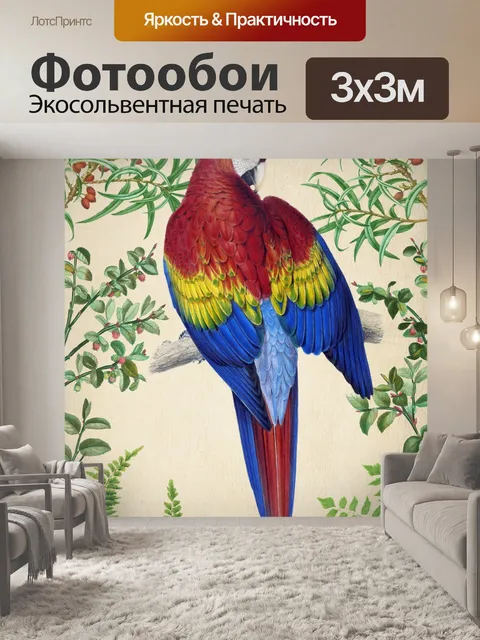 Фотообои Винтажный попугай ара