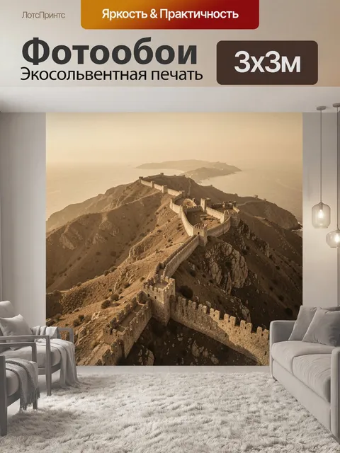 Фотообои Древняя крепость на горном хребте