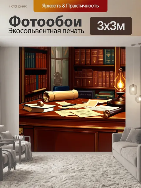 Фотообои элегантный интерьер старинного офиса адвоката