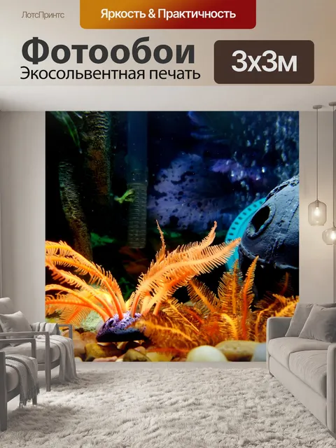 Фотообои Оранжевый декор аквариума