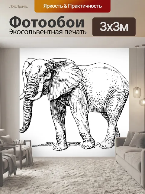 Фотообои Клип-арт иллюстрация слона