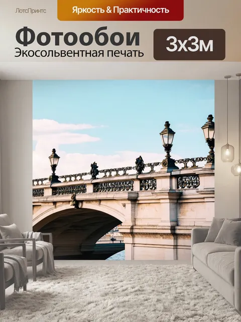 Фотообои ретро-вид на мост понт-александра iii с его изящными коваными элементами