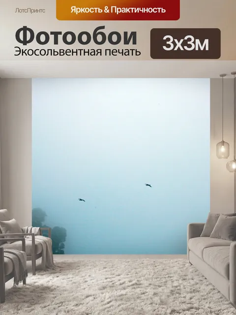 Фотообои жуткая туманная атмосфера с птицами