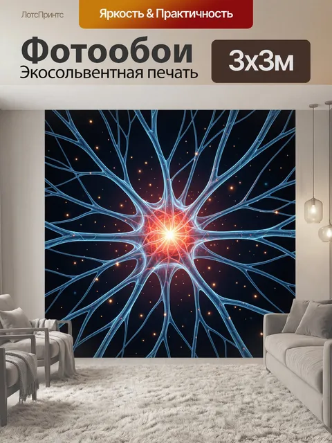 Фотообои Сияющая нейронная сеть