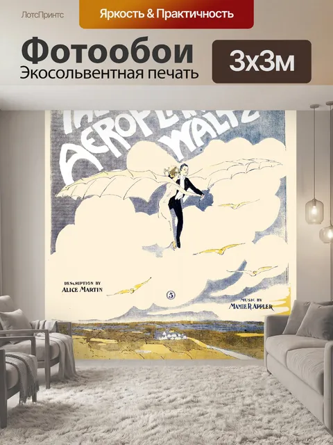 Фотообои Обложка для нот с самолета