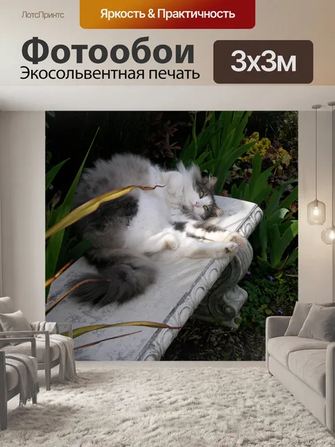 Фотообои Моя кошка в саду