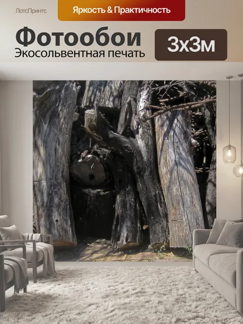 Фотообои Сухие бревна из древесины