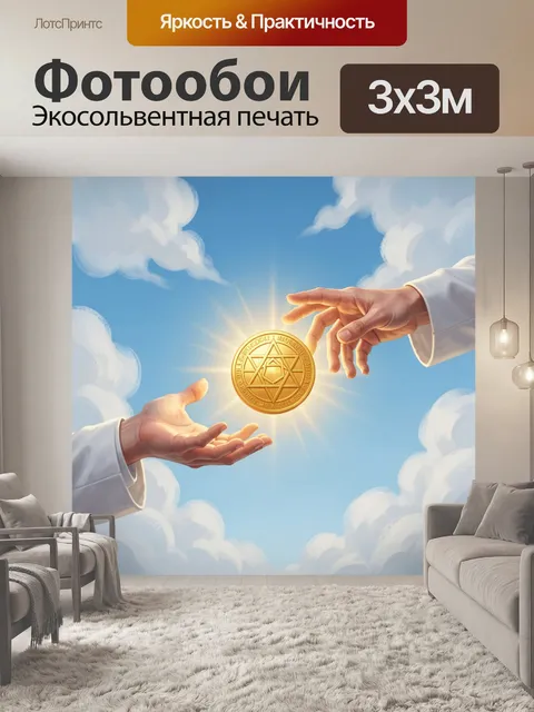 Фотообои Небесные руки и золотой символ