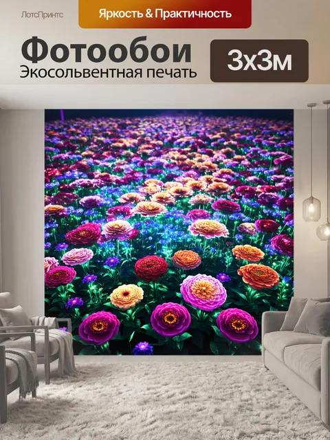 Фотообои цветы в стиле киберпанк