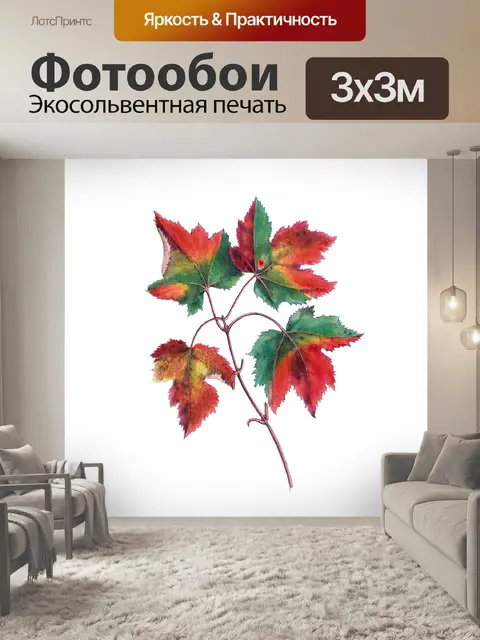 Фотообои Красные кленовые листья клипарт