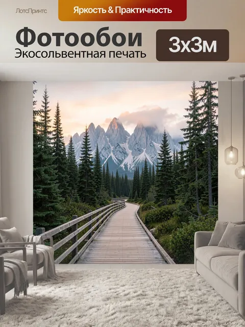 Фотообои Горная тропа среди елей