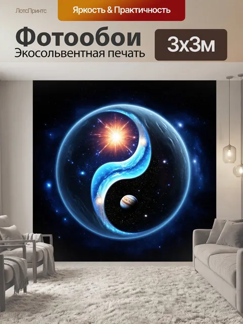 Фотообои тема: инь и ян в космосе