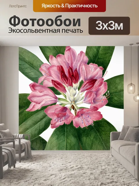 Фотообои Винтажное цветочное искусство акварель
