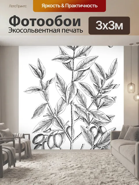 Фотообои Оливковое дерево Винтаж Иллюстрация