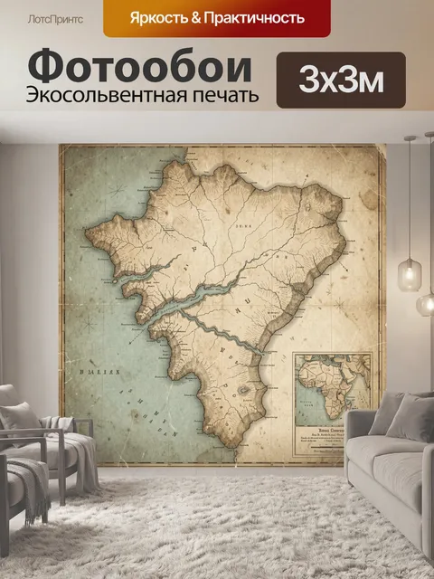 Фотообои Старинная карта Африки