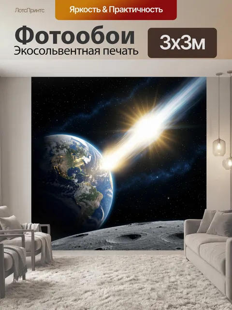Фотообои Земля и космический луч