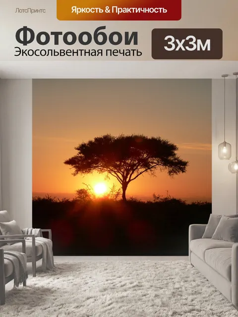 Фотообои Закат африка