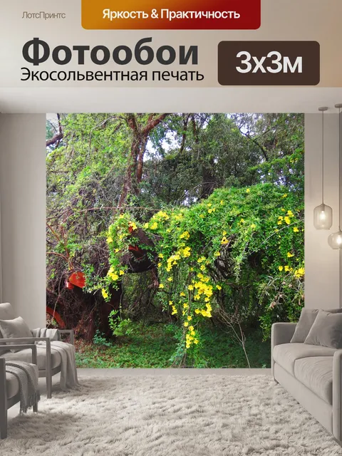 Фотообои желтые цветы на лиане
