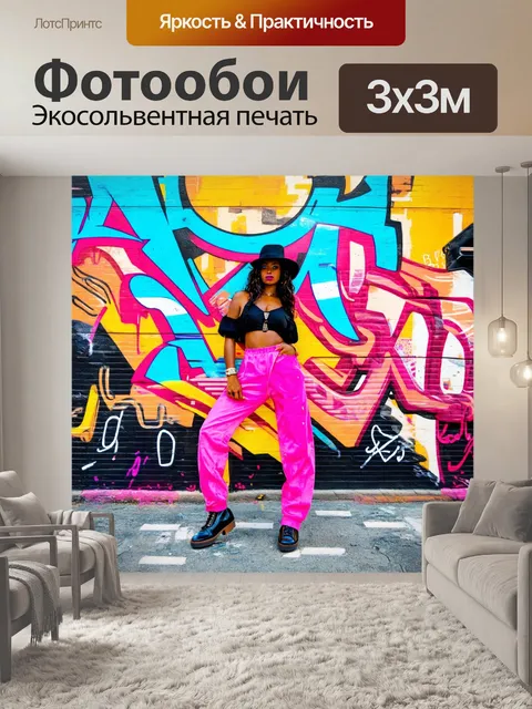 Фотообои фон в стиле графити, пронизанный духом уличной моды, с изображениями стильной одежды, аксессуаров и…