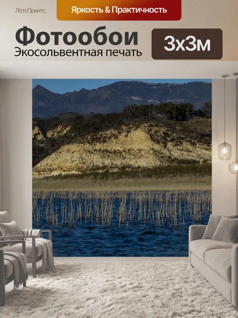 Фотообои Водно-болотные угодья и горы