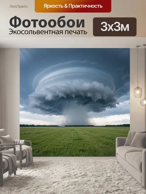 Фотообои Грозовой вихрь над полем