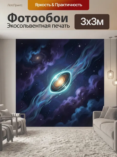 Фотообои Космическая спираль в туманности