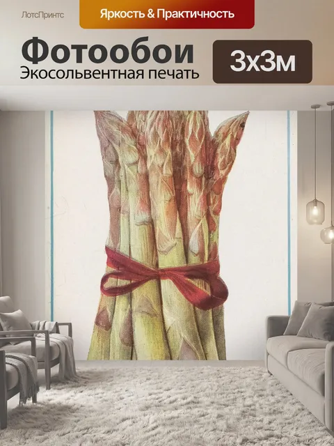 Фотообои Винтажная ботаническая спаржа