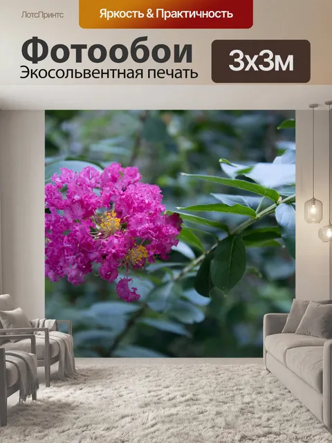 Фотообои Темно-розовый креп миртл