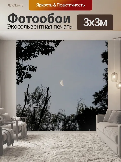 Фотообои около половины Луны