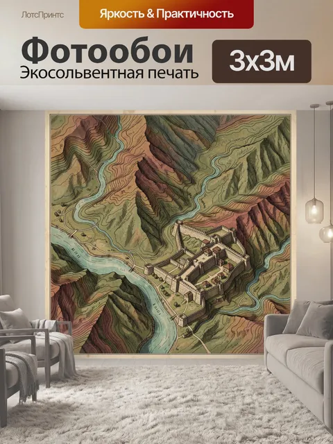 Фотообои Средневековая крепость среди гор