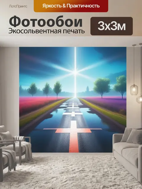 Фотообои пейзаж с перекрестком