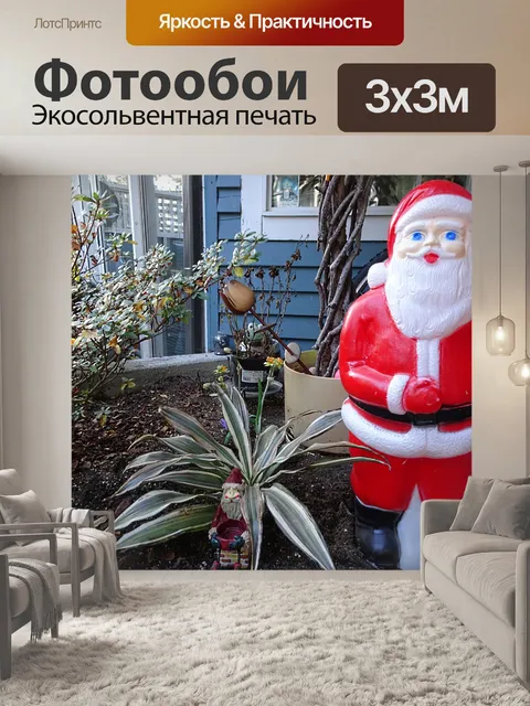 Фотообои Санта на заднем дворе