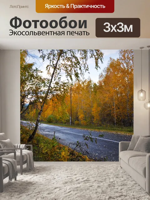 Фотообои Осенний пейзаж с лесом