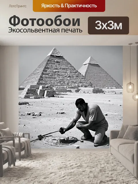 Фотообои египет в стиле черно-белый, архитектор древних пирамид за работой
