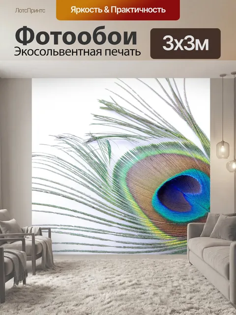 Фотообои перо павлина