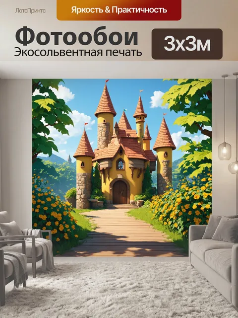 Фотообои Маленький волшебный замок с высокими острыми башнями