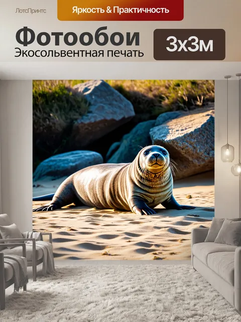 Фотообои серый тюлень в своем естественном ареале